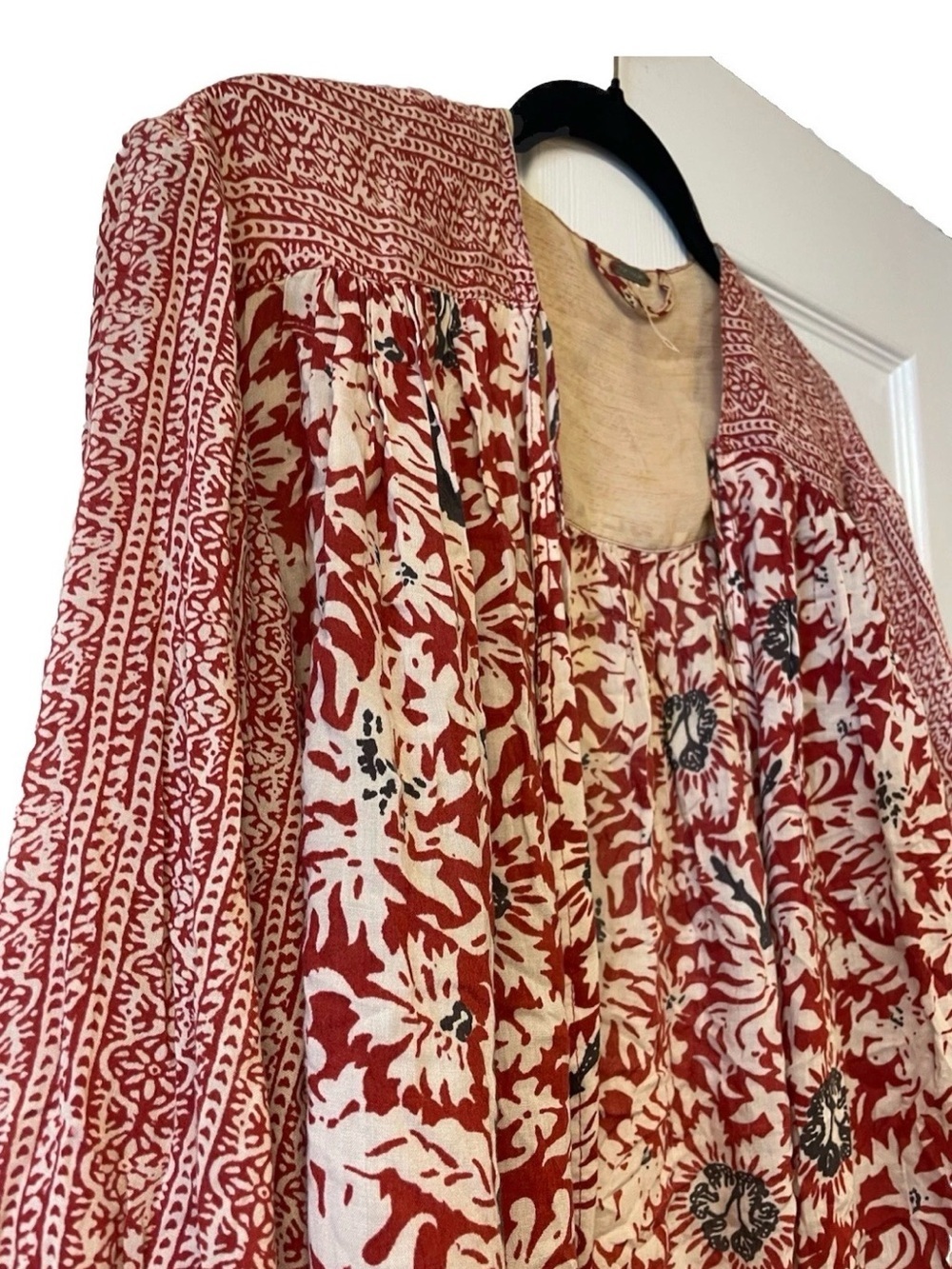 NWOT Free People Sheila's Floral Kimono Lace Tie Open Blouse Mixed print Sz  XS - Picture 3 of 9